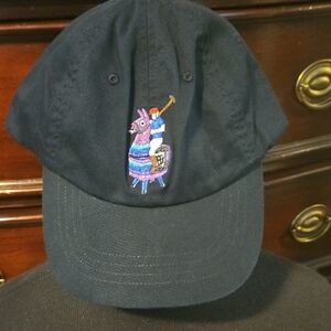 Polo by Ralph Lauren Men Navy Hat with Colorful Embroidered Llama